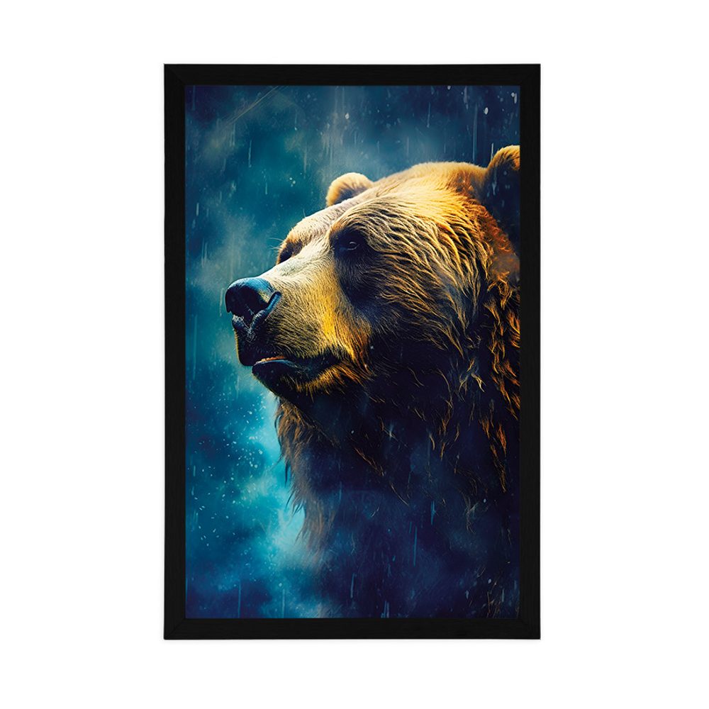 E-shop Plagát modro-zlatý medveď