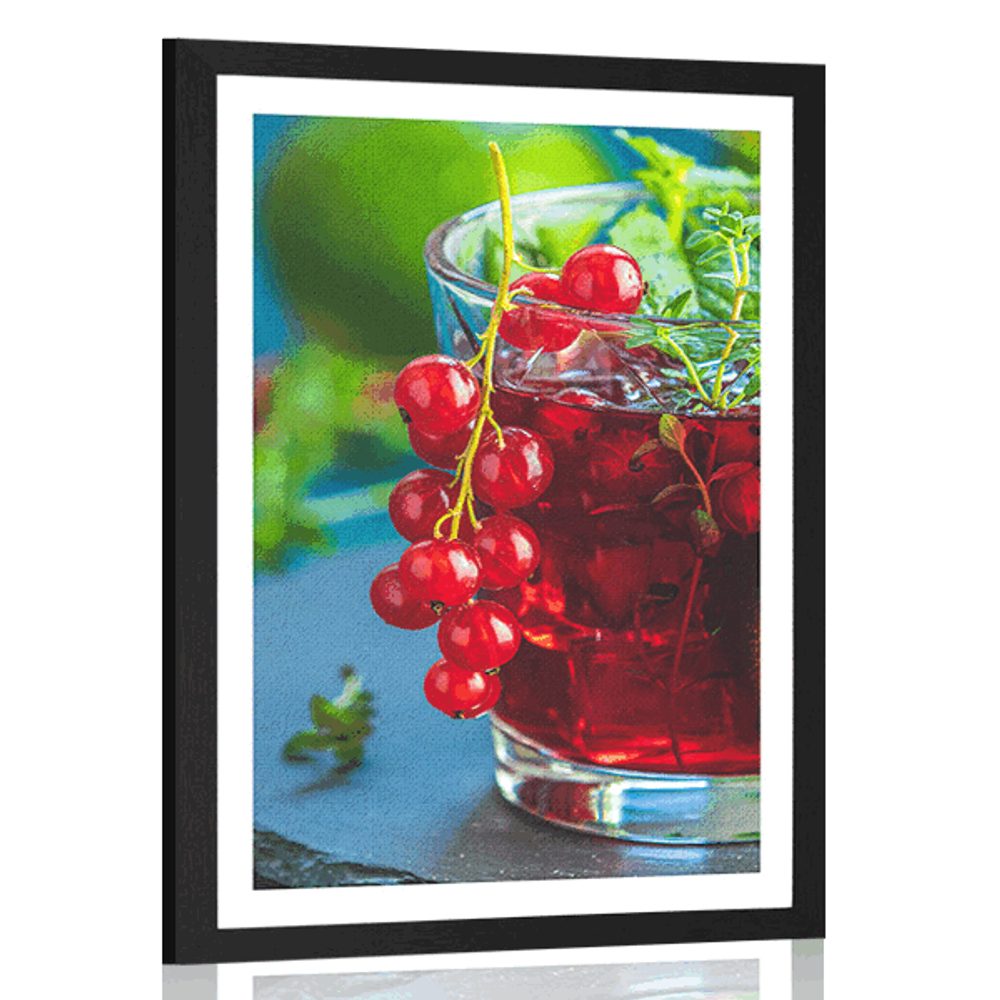 Plakát s paspartou červený koktejl