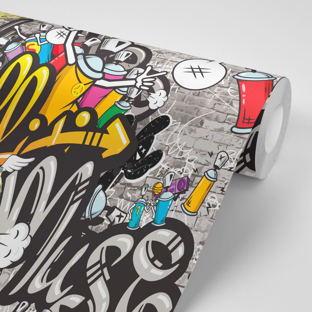E-shop Samolepiaca tapeta farebné graffiti