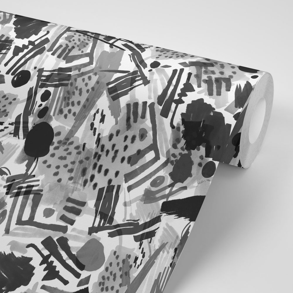 E-shop Tapeta čiernobiela pop art abstrakcia