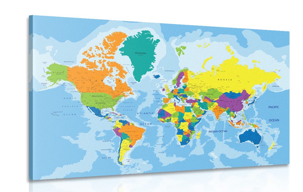 Obraz farebná mapa sveta