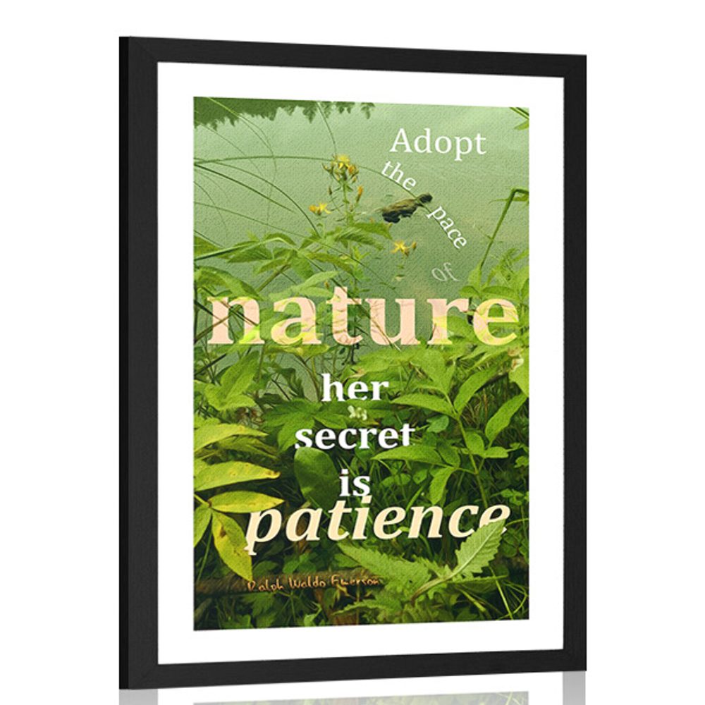 Plakát s paspartou citát v přírodním stylu