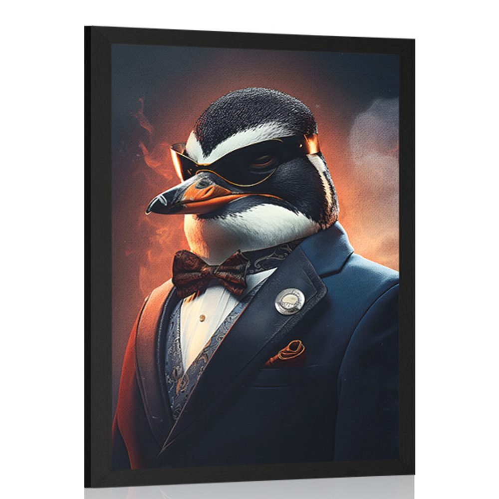 Plakát zvířecí gangster tučňák