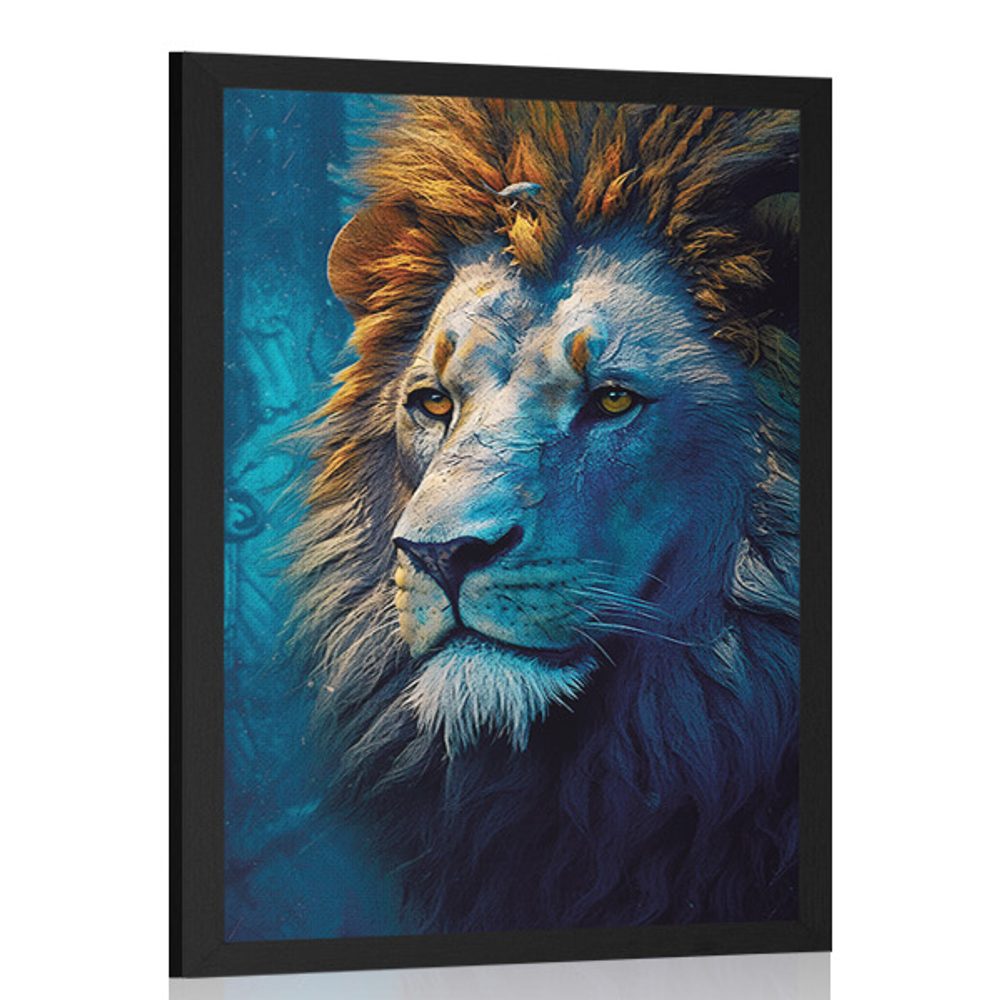 Plakát modro-zlatý lev