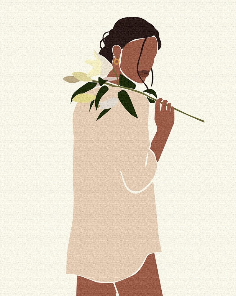 E-shop Maľovanie podľa čísiel žena s kvetinou