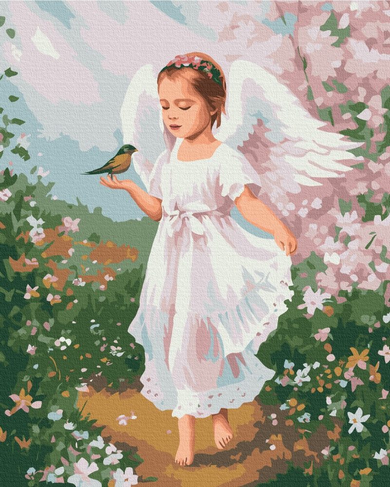 E-shop Maľovanie podľa čísiel anjel s vtáčikom