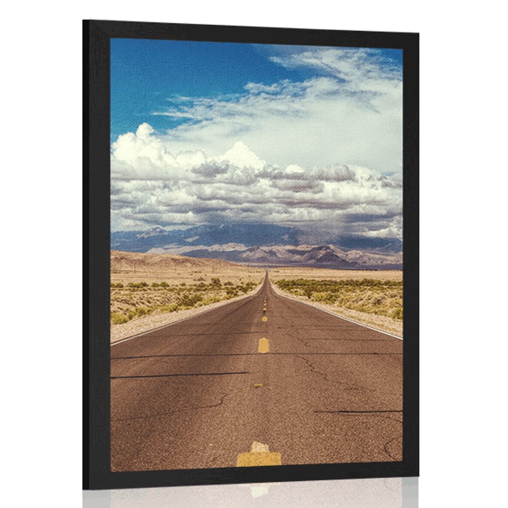 Plakát cesta v poušti