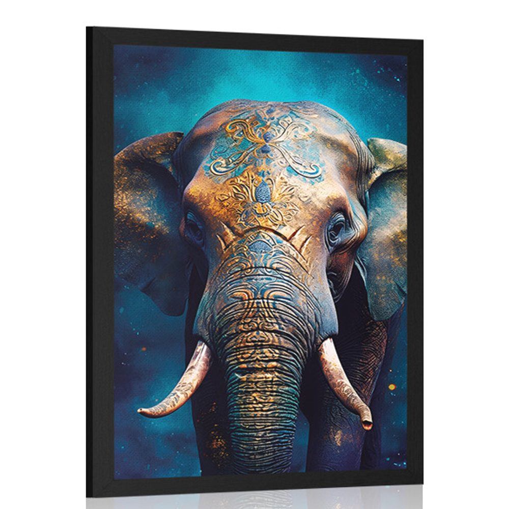 Plakát modro-zlatý slon