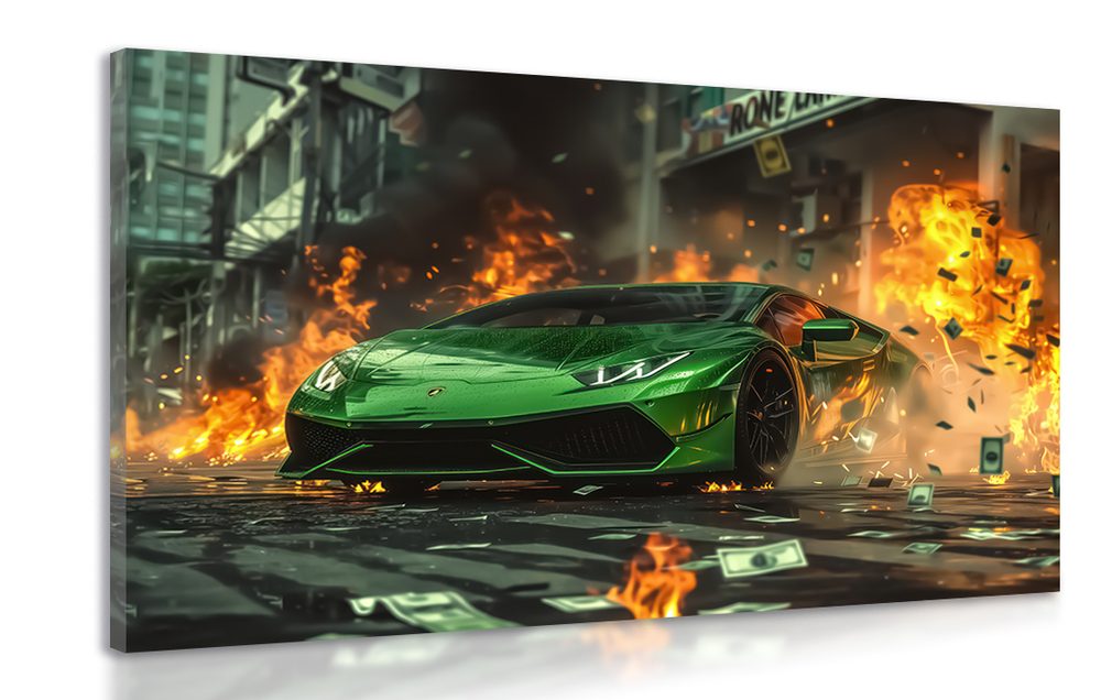 Obraz zelené Lamborghini Huracán