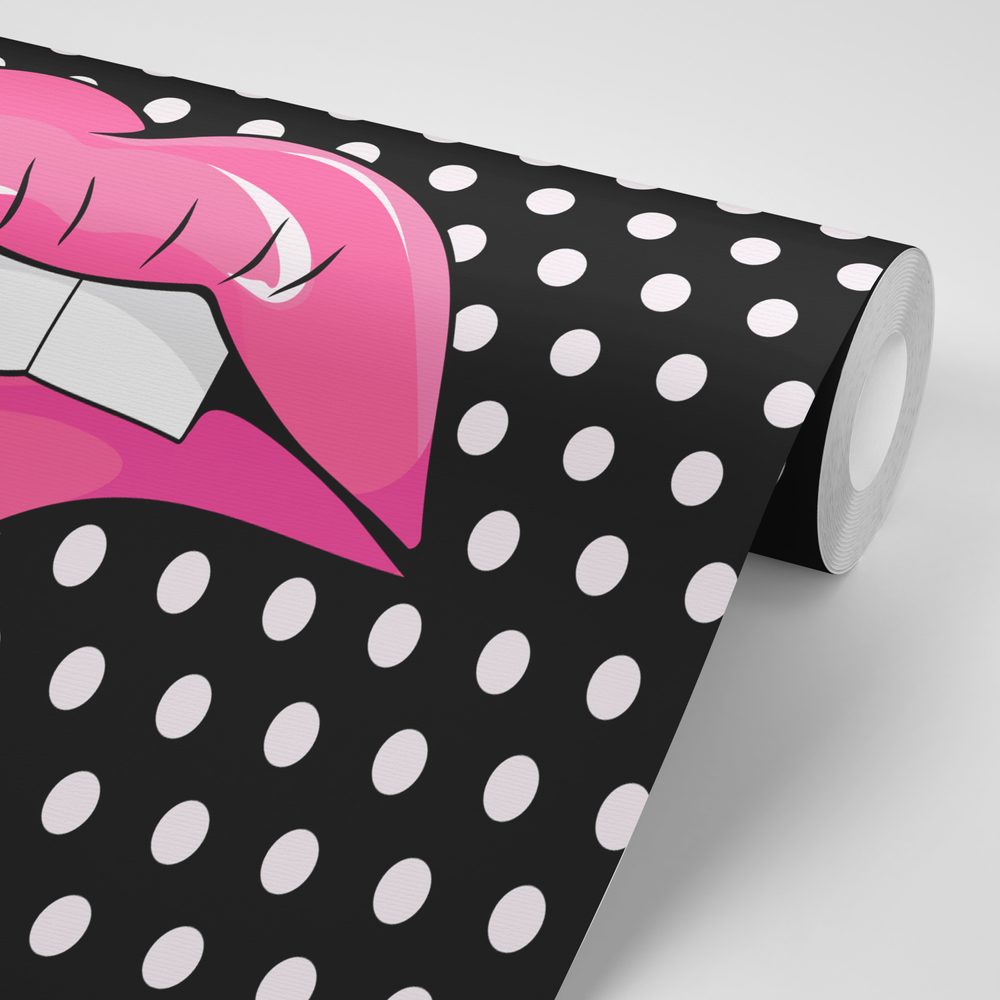 E-shop Tapeta pop art ružové pery