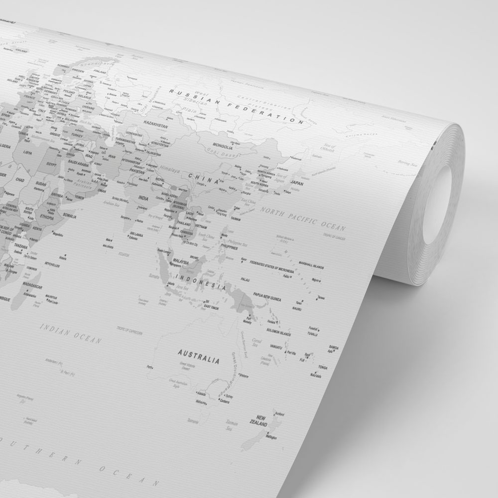 E-shop Tapeta klasická čiernobiela mapa s okrajom