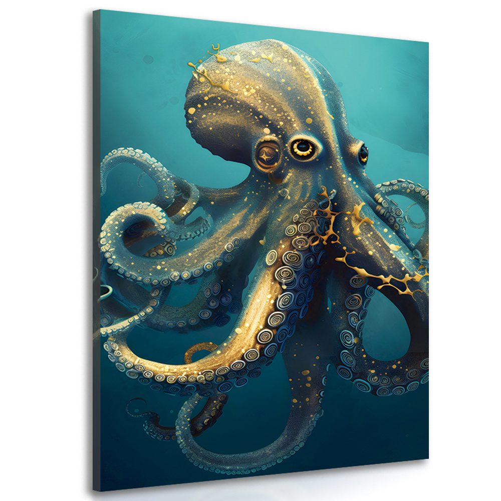 Obraz modro-zlatá chobotnice