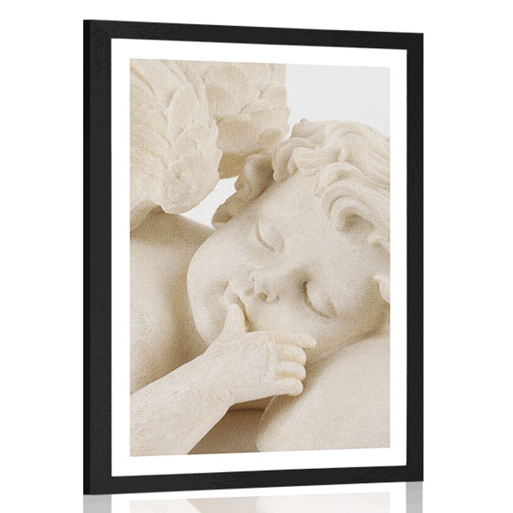 Plakát s paspartou spící andílek