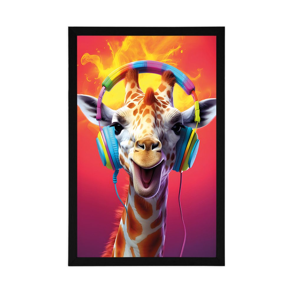 E-shop Plagát žirafa so slúchadlami