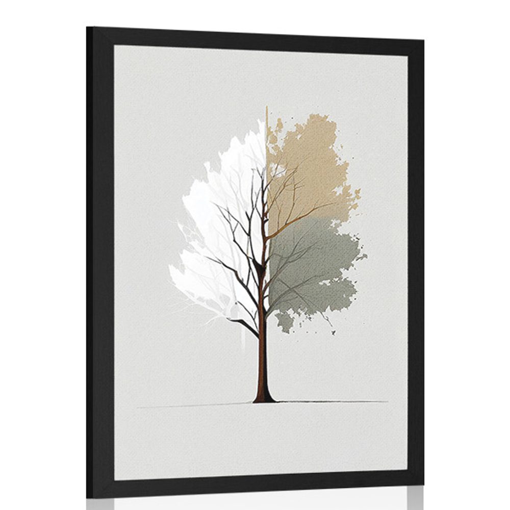 Plakát minimalistický vícebarevný strom
