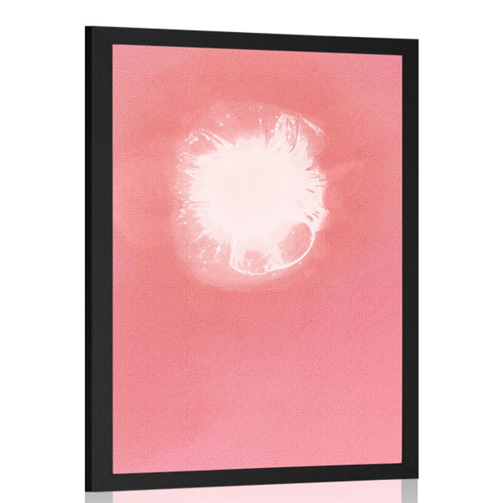 Plagát ružovo-biela abstrakcia