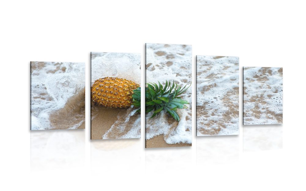 5-dielny obraz ananás vo vlne oceánu
