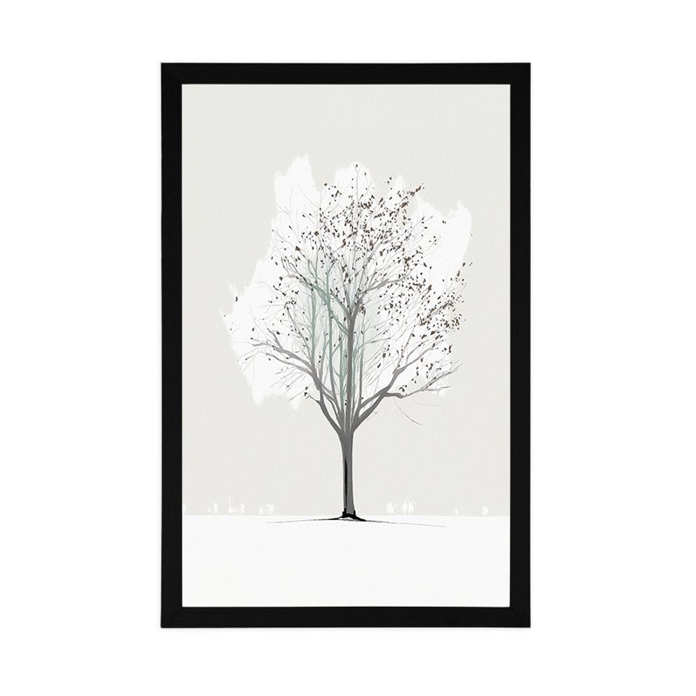 E-shop Plagát minimalistický strom v zime