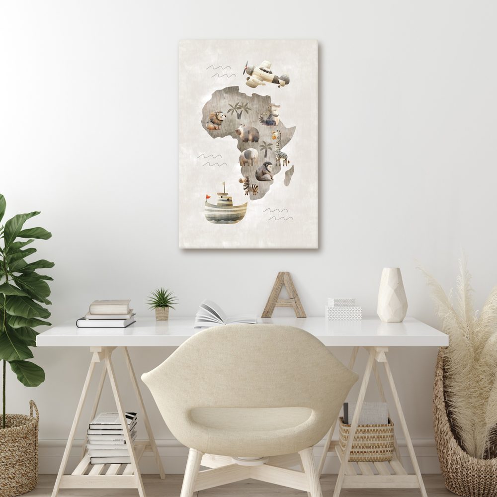 Obraz africké zvieratá a lietadlo