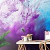FOTOBEHANG MAGISCHE PAARS-BLAUWE ABSTRACTIE - FOTOBEHANG ABSTRACT - FOTOBEHANG