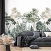 FOTOBEHANG GROENE AQUAREL PLANTEN - FOTOBEHANG BOMEN - FOTOBEHANG