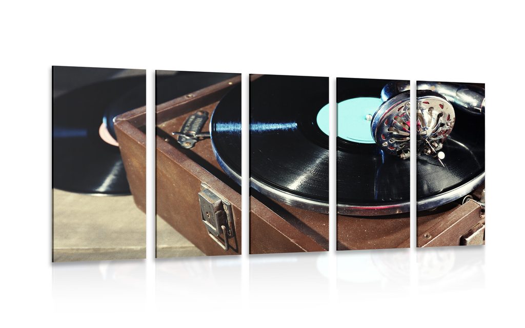 5-részes kép lemezjátszó vinyl lemezzel | Dovido.hu