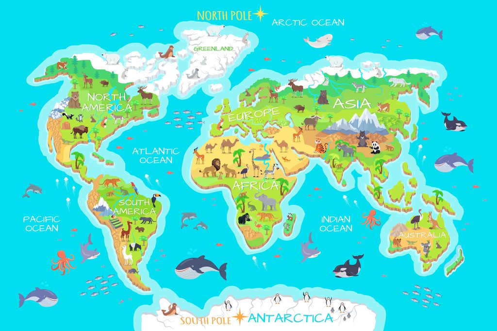 Obraz mapa sveta pre deti | Dovido.cz
