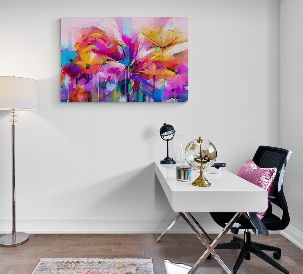 Quadro di astratti fiori colorati