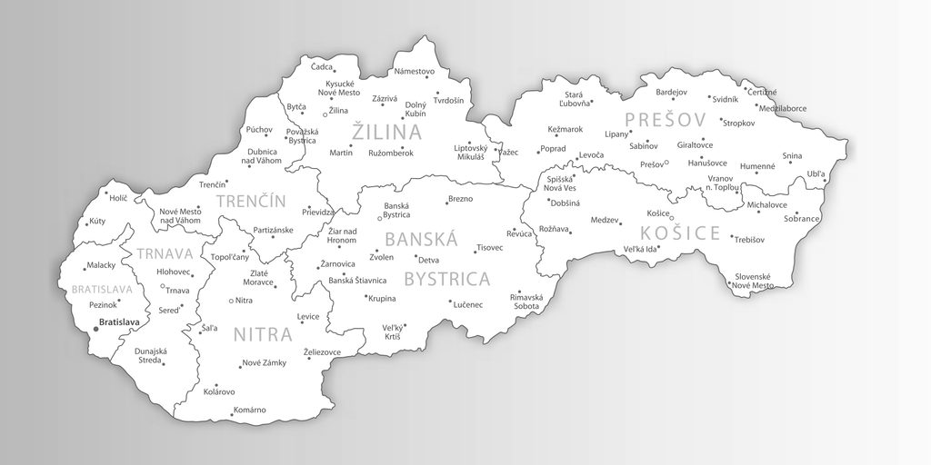 Obraz iernobiela Mapa Slovenska Dovido cz Obraz iernobiela Mapa Slovenska Dovido cz