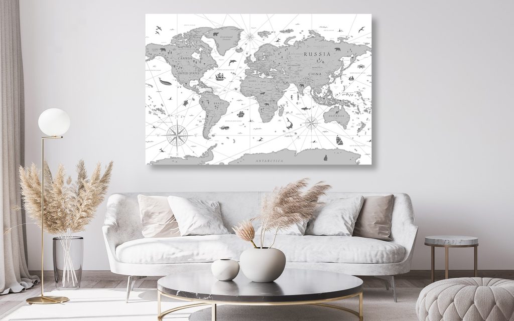 Parafa kép fekete fehér térkép | Dovido.hu