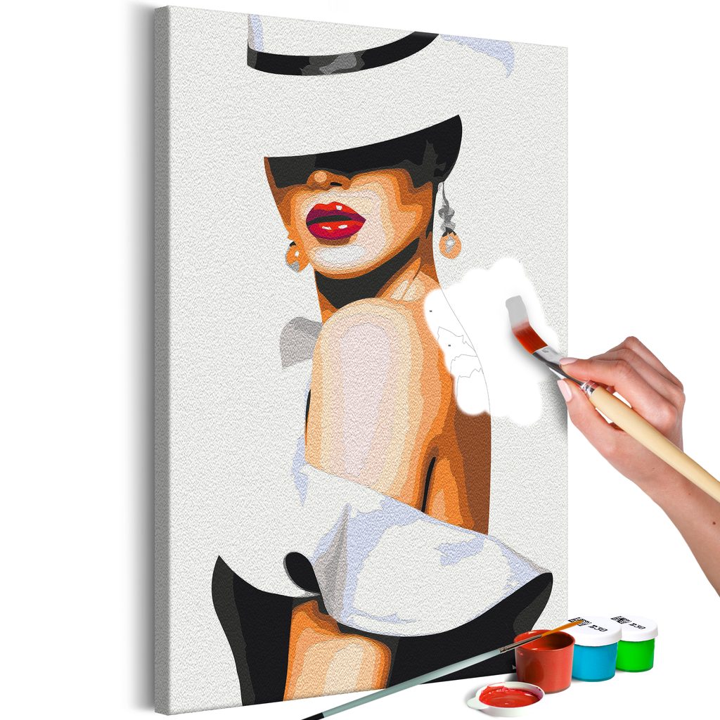 Ζωγραφική με αριθμούς Κυρία με κομψό καπέλο | Dovido.gr