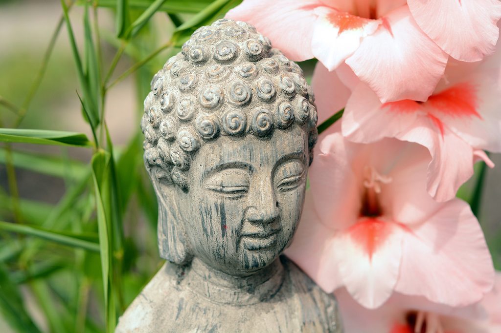 Fototapete BuddhaStatue im ZenGarten Dovido.de