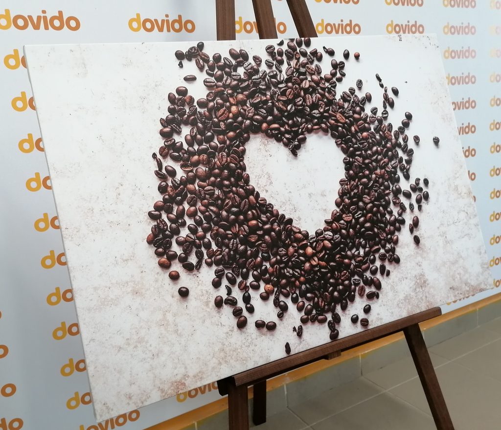 Tablou inimă din boabe de cafea | Dovido.ro
