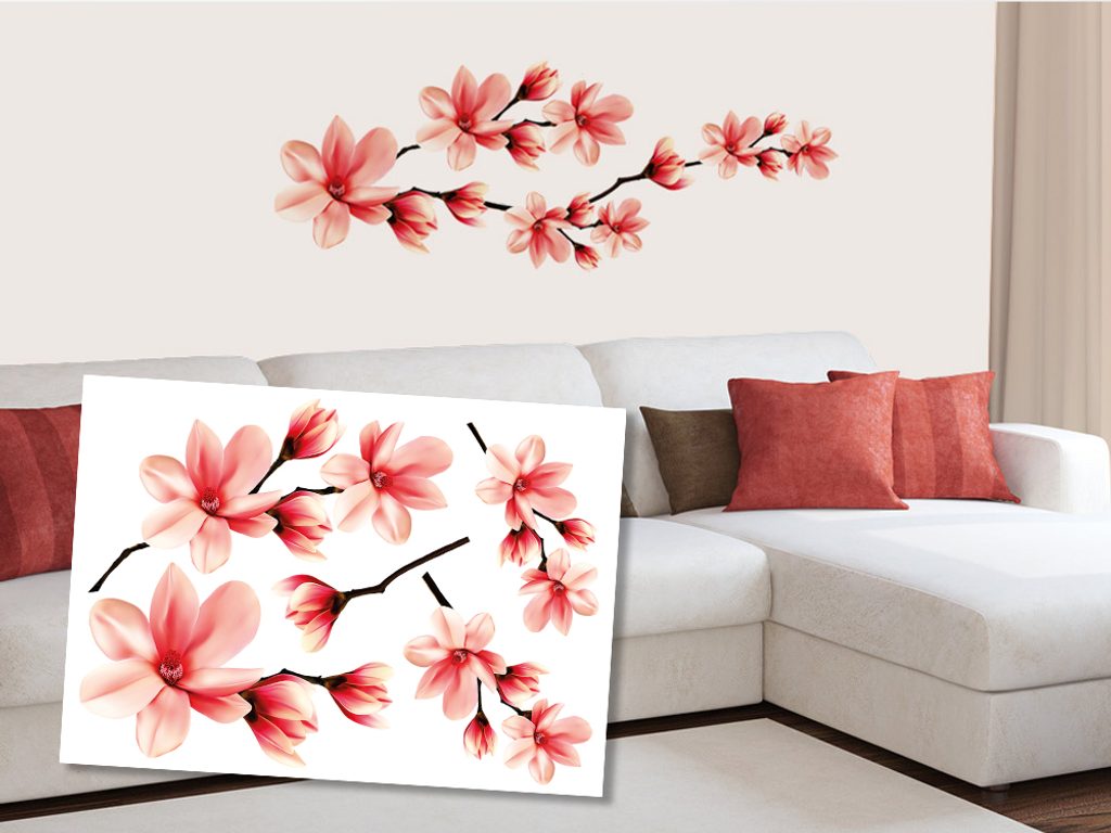 Autocolante decorative pe perete magnolie | Dovido.ro