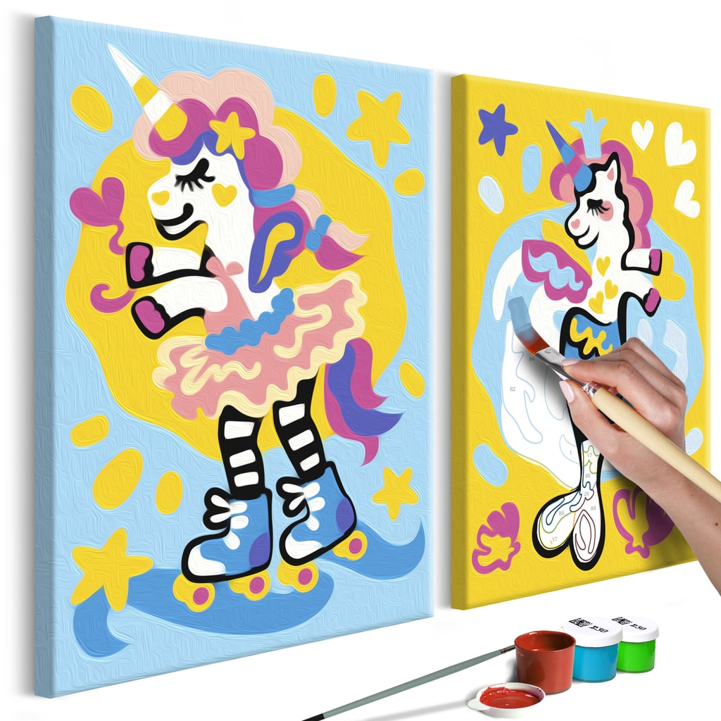 Obraz malování podle čísel pro děti - Funny Unicorns | Dovido.cz