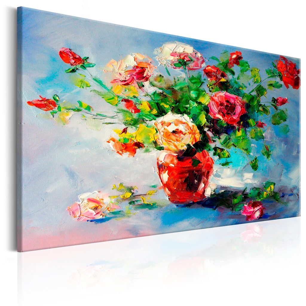 Ručně malovaný obraz květiny ve váze - Beautiful Roses | Dovido.cz