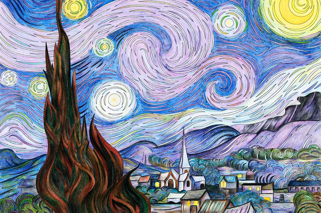 Samoljepljiva tapeta Zvjezdana noć - Vincent van Gogh | Dovido.hr