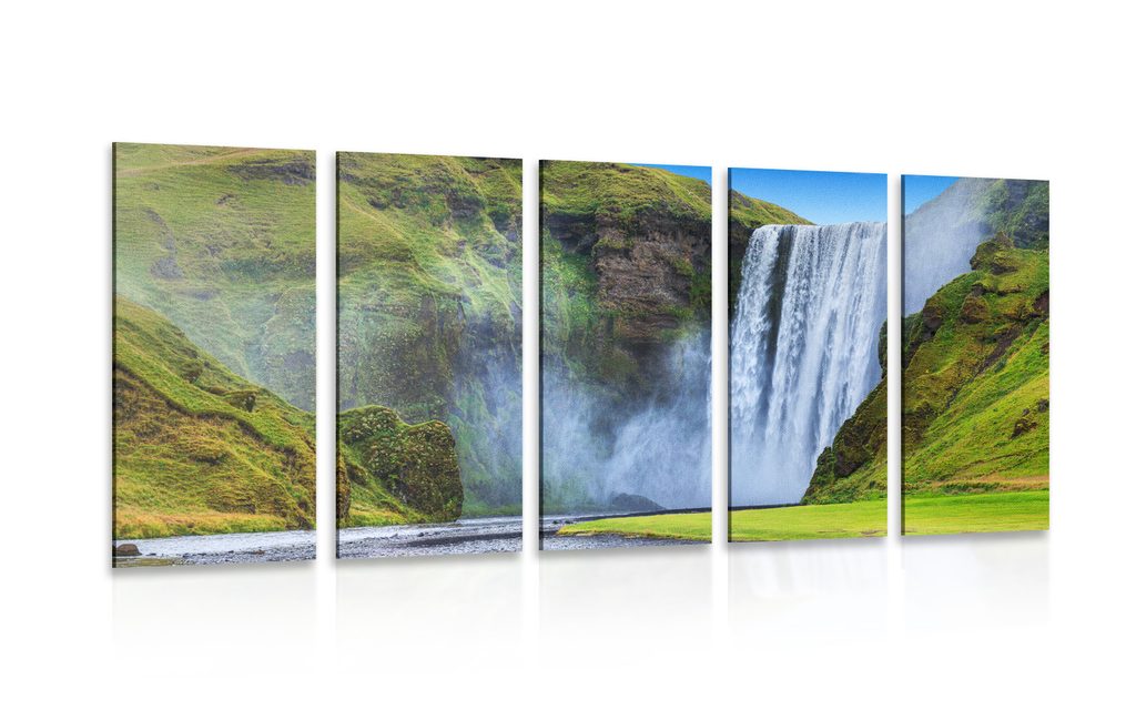 Leinwand-Bilder 100x50 Wandbild Canvas Kunstdruck Wasserfall Landschaft