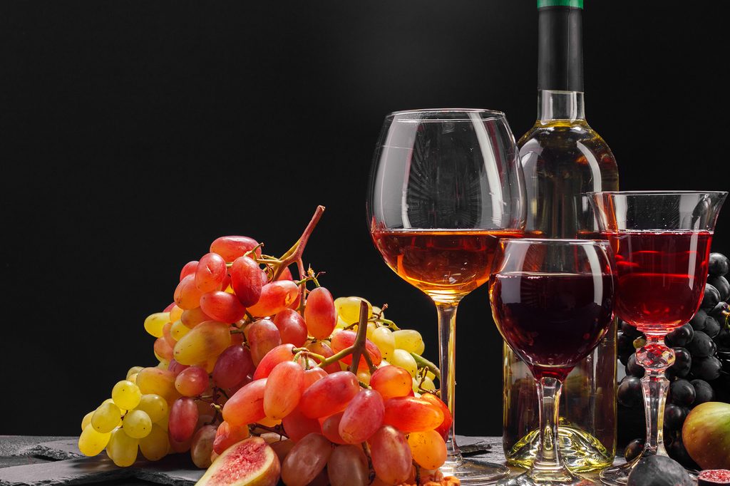 Wandbild Wein und Trauben