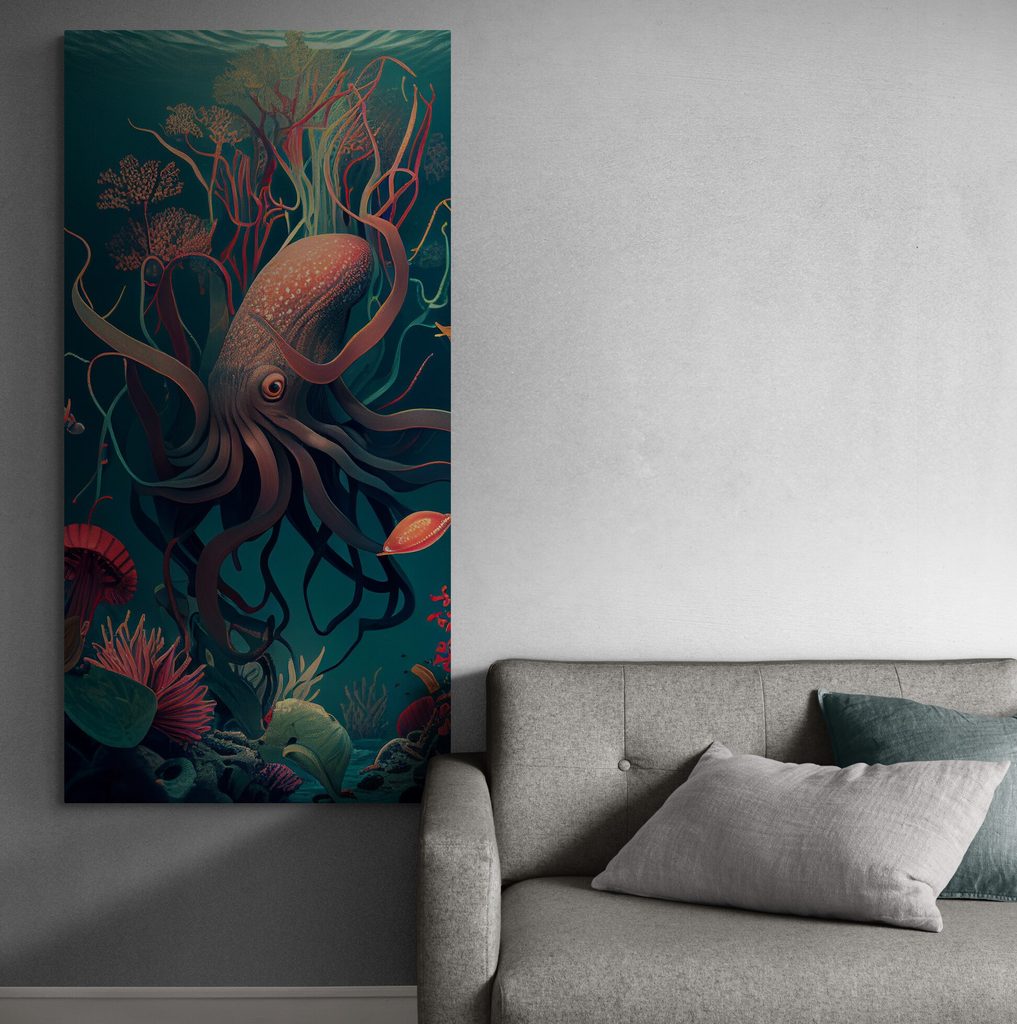 Wandbild Tintenfisch Im Surrealismus Dovido De