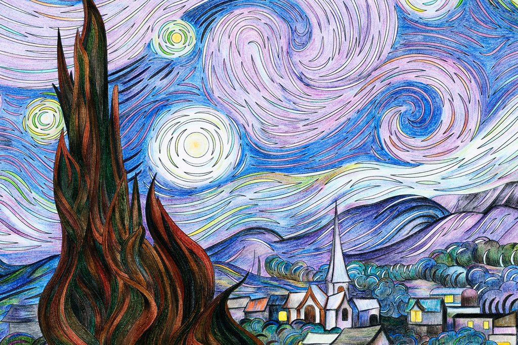 Kép reprodukció Csillagos éjszaka - Vincent van Gogh | Dovido.hu