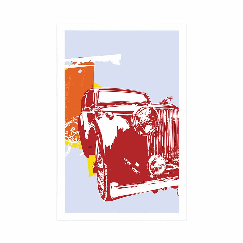 Poster Retro-Auto Abstraktion mit