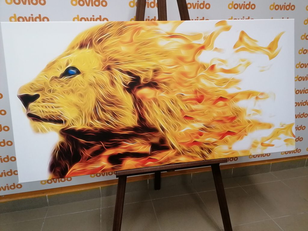 Feuer-Löwe Wandbild