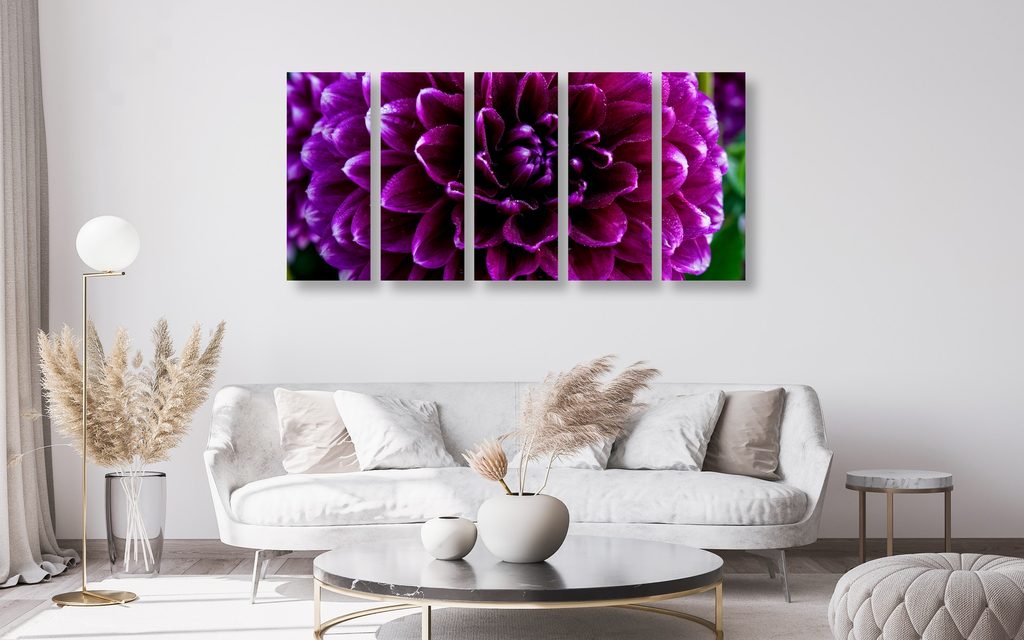5-dielny obraz purpurovo-fialový kvet | Dovido.sk
