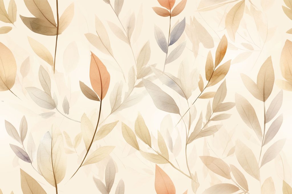 Zarte minimalistische Blätter Tapete