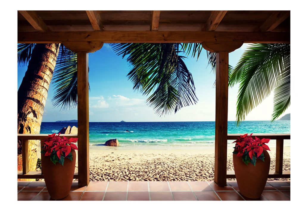 Self adhesive wallpaper rest on the beach