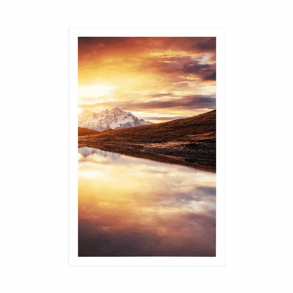 Poster Herrlicher Sonnenuntergang den in Bergen