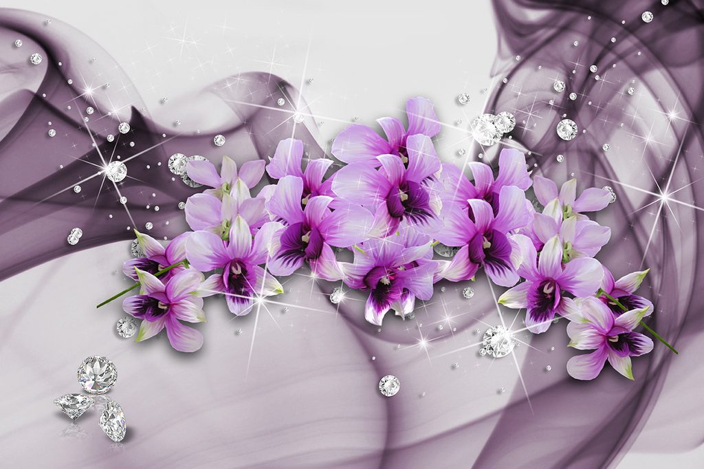 Tapeta fialové kvety na abstraktnom pozadí | Dovido.sk