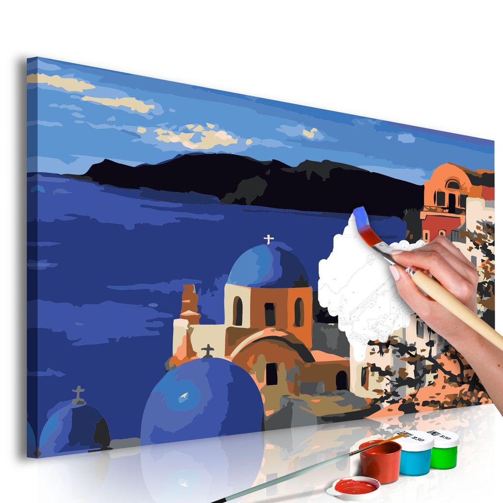 Obraz malování podle čísel řecký ostrov - Santorini | Dovido.cz