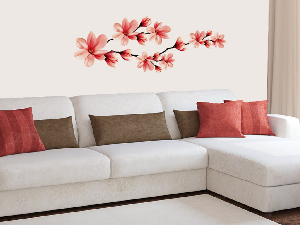 Autocolante decorative pe perete magnolie | Dovido.ro